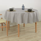 Round stain resistant tablecloth Medium Grey