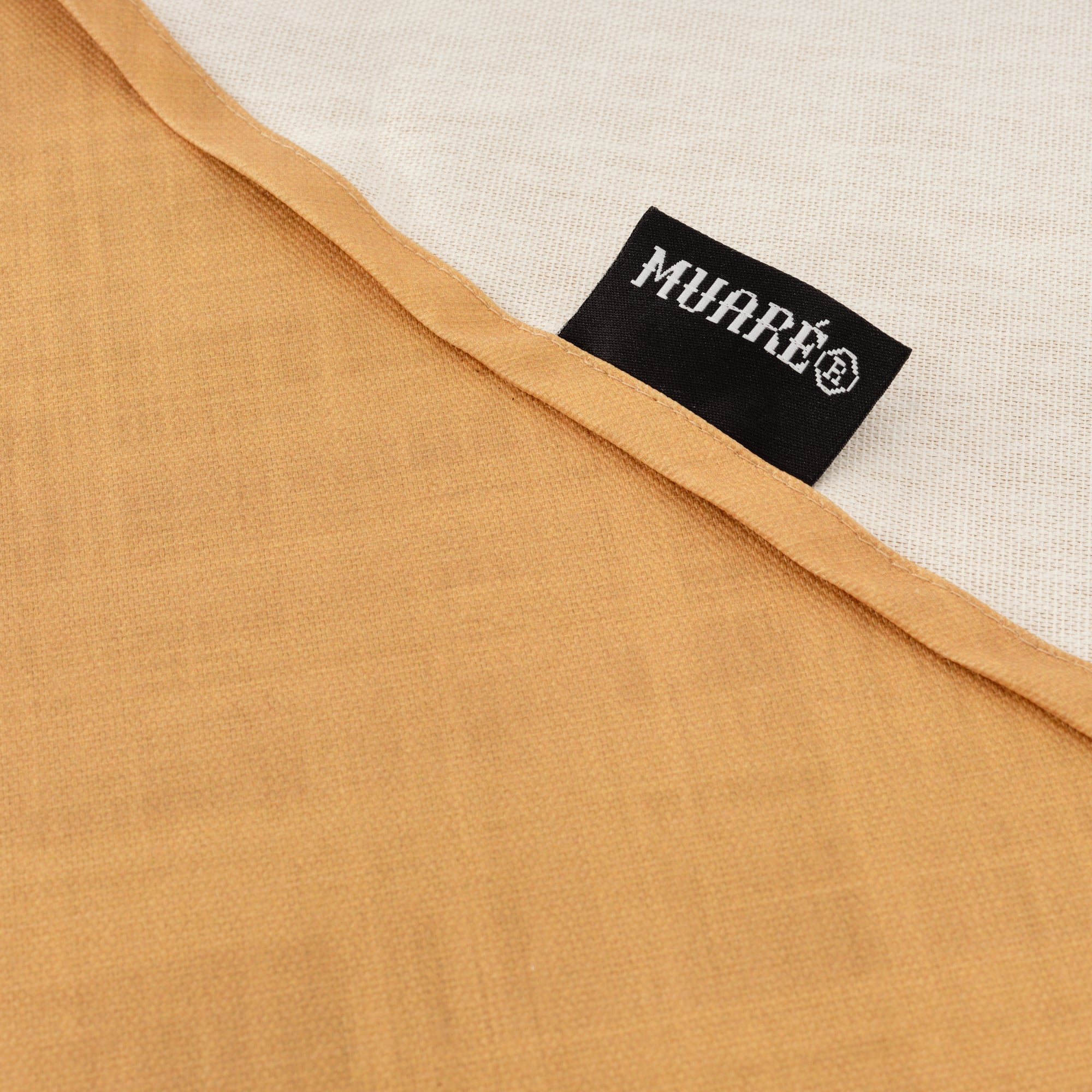 Round stain resistant tablecloth Mustard