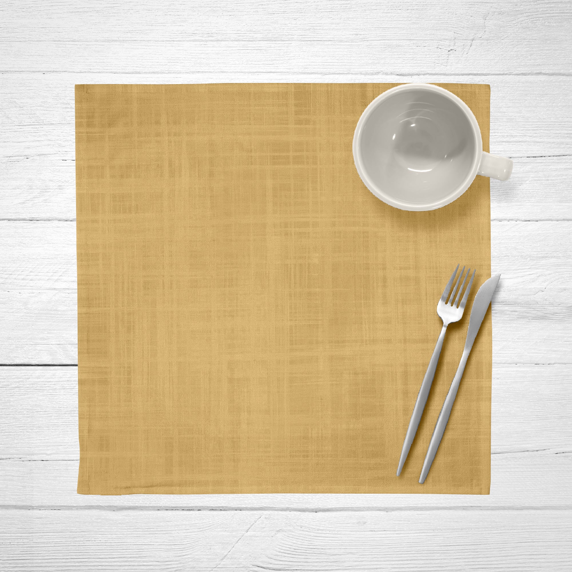 Lot de 2 serviettes moutarde 50x50 cm