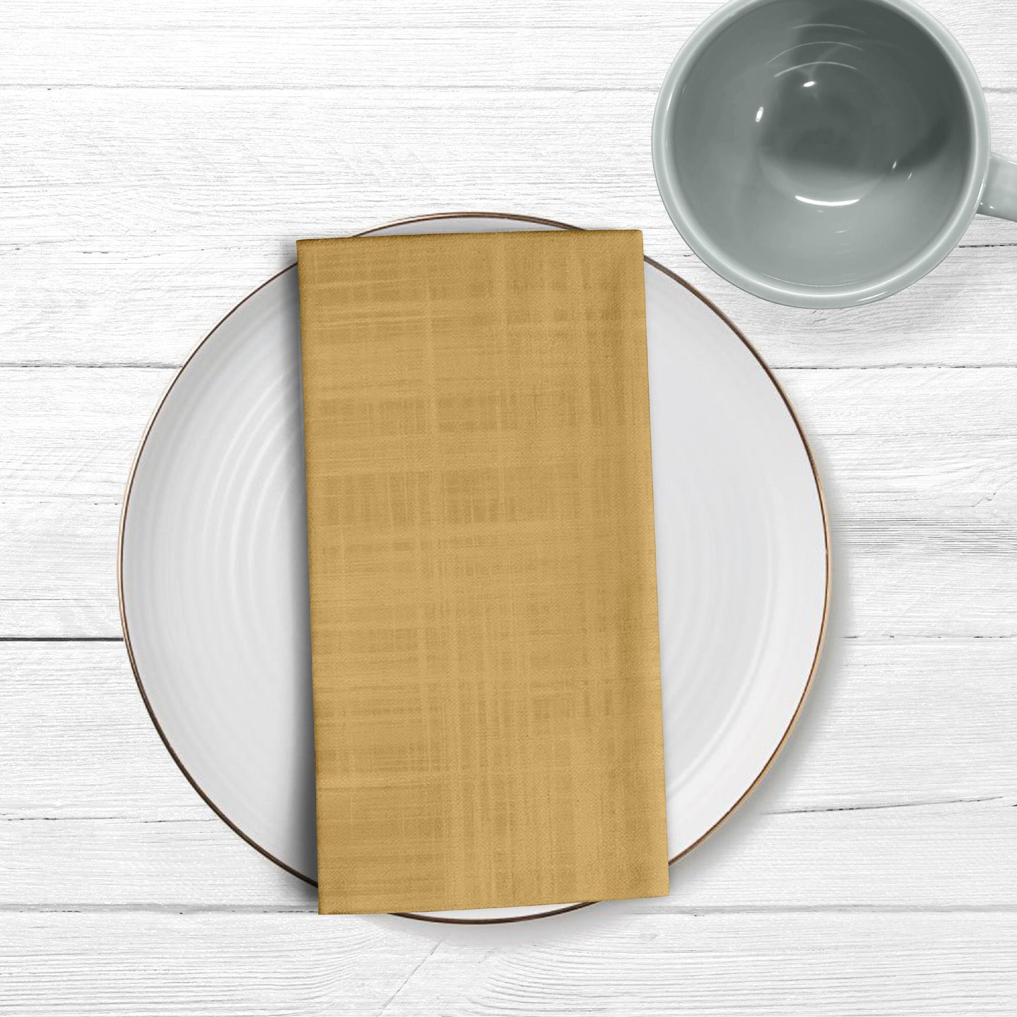 Lot de 2 serviettes moutarde 50x50 cm