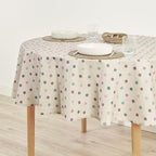 Bibury round stain-resistant tablecloth