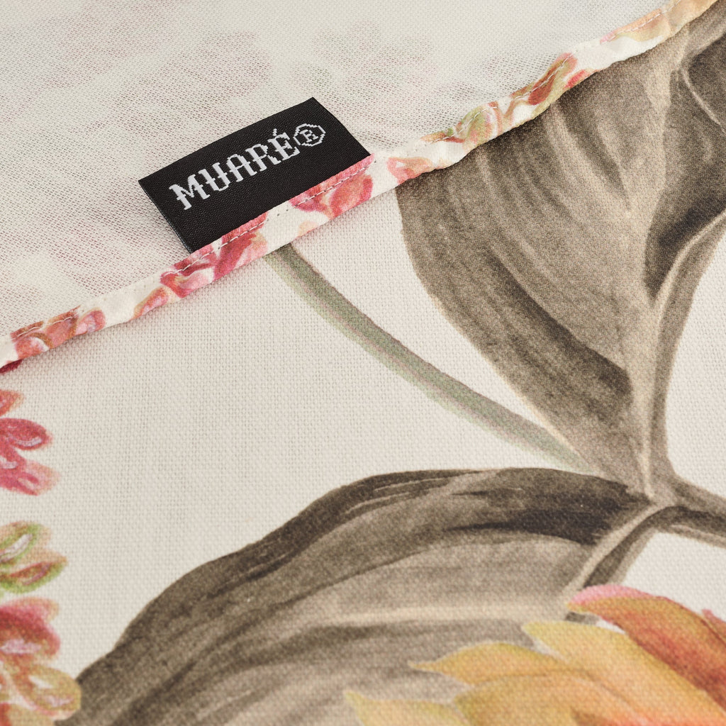 Ula Brown stain-resistant round tablecloth