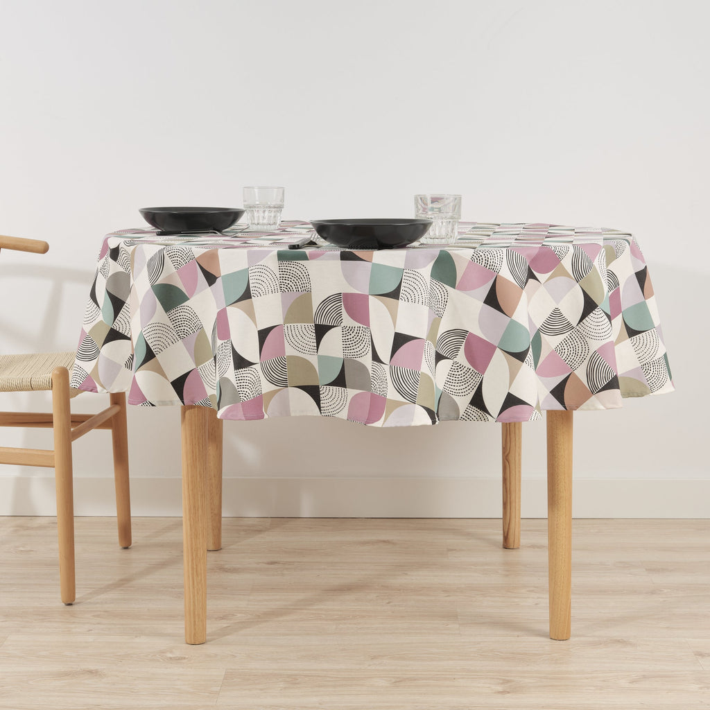 Anna Malva stain-resistant round tablecloth