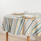 Naiara Blue stain-resistant round tablecloth