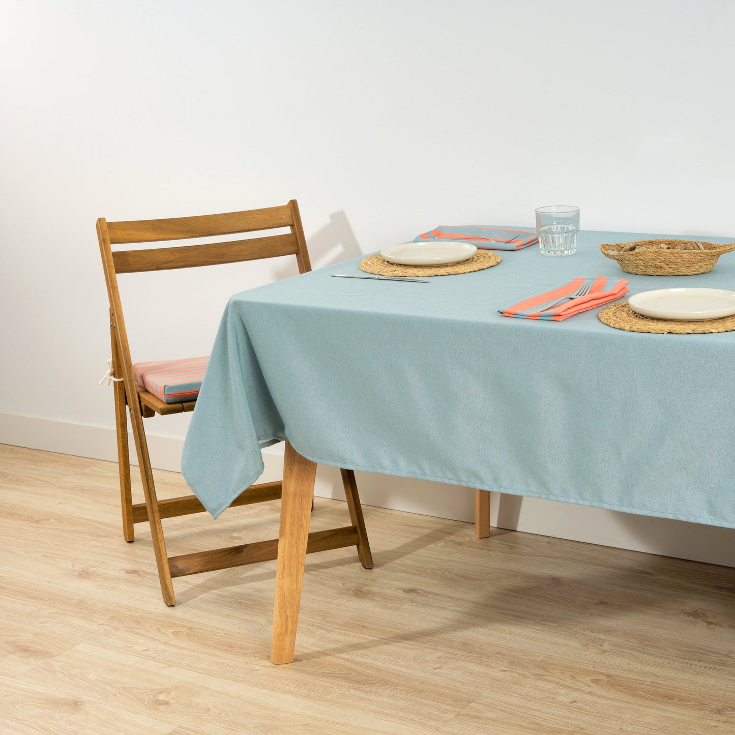Mantel de tela jacquard Maglia Liso Agua