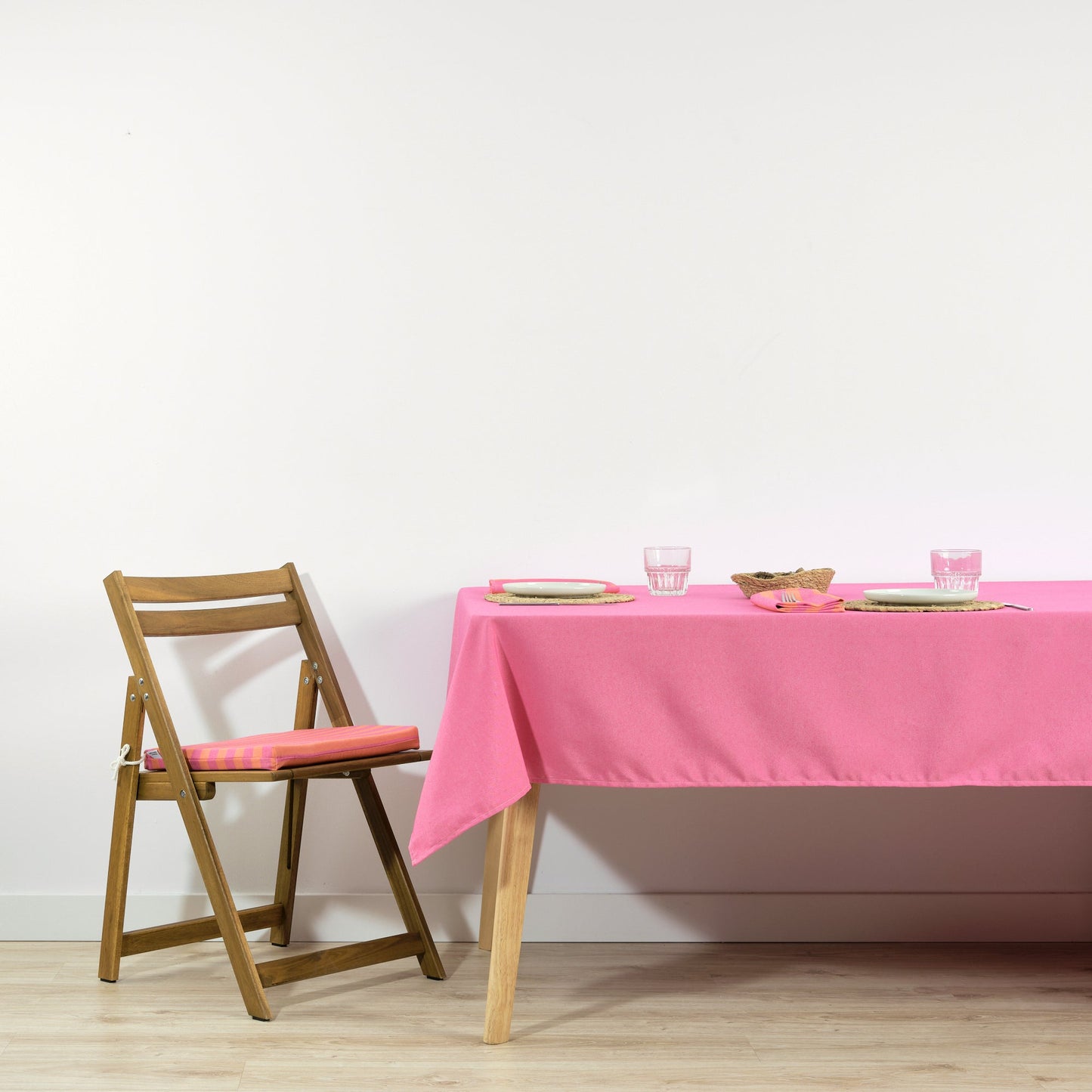 Mantel de tela jacquard Maglia Liso Fucsia