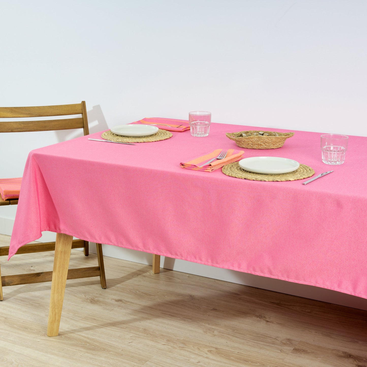 Mantel de tela jacquard Maglia Liso Fucsia