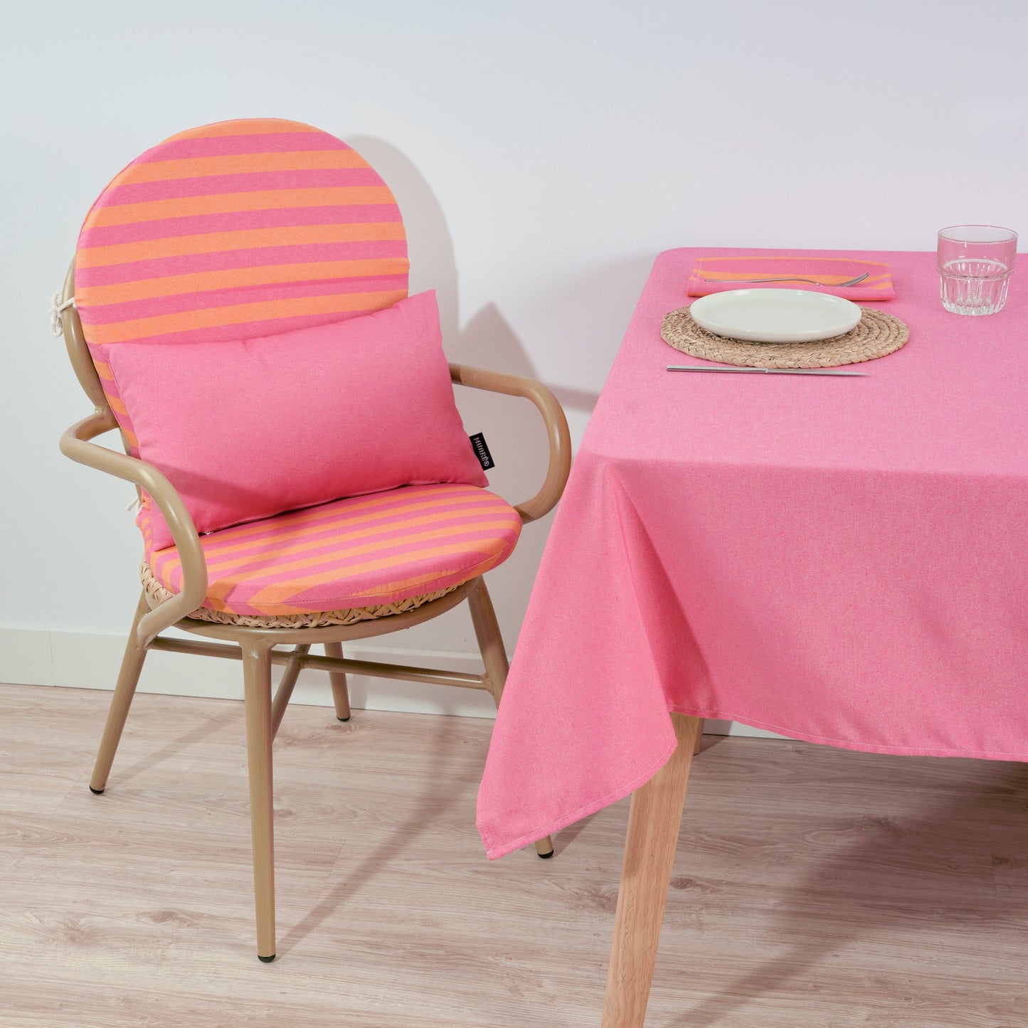 Mantel de tela jacquard Maglia Liso Fucsia