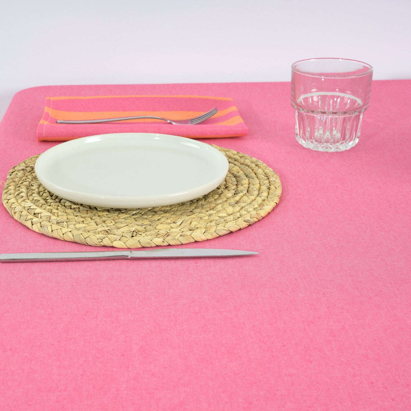 Mantel de tela jacquard Maglia Liso Fucsia