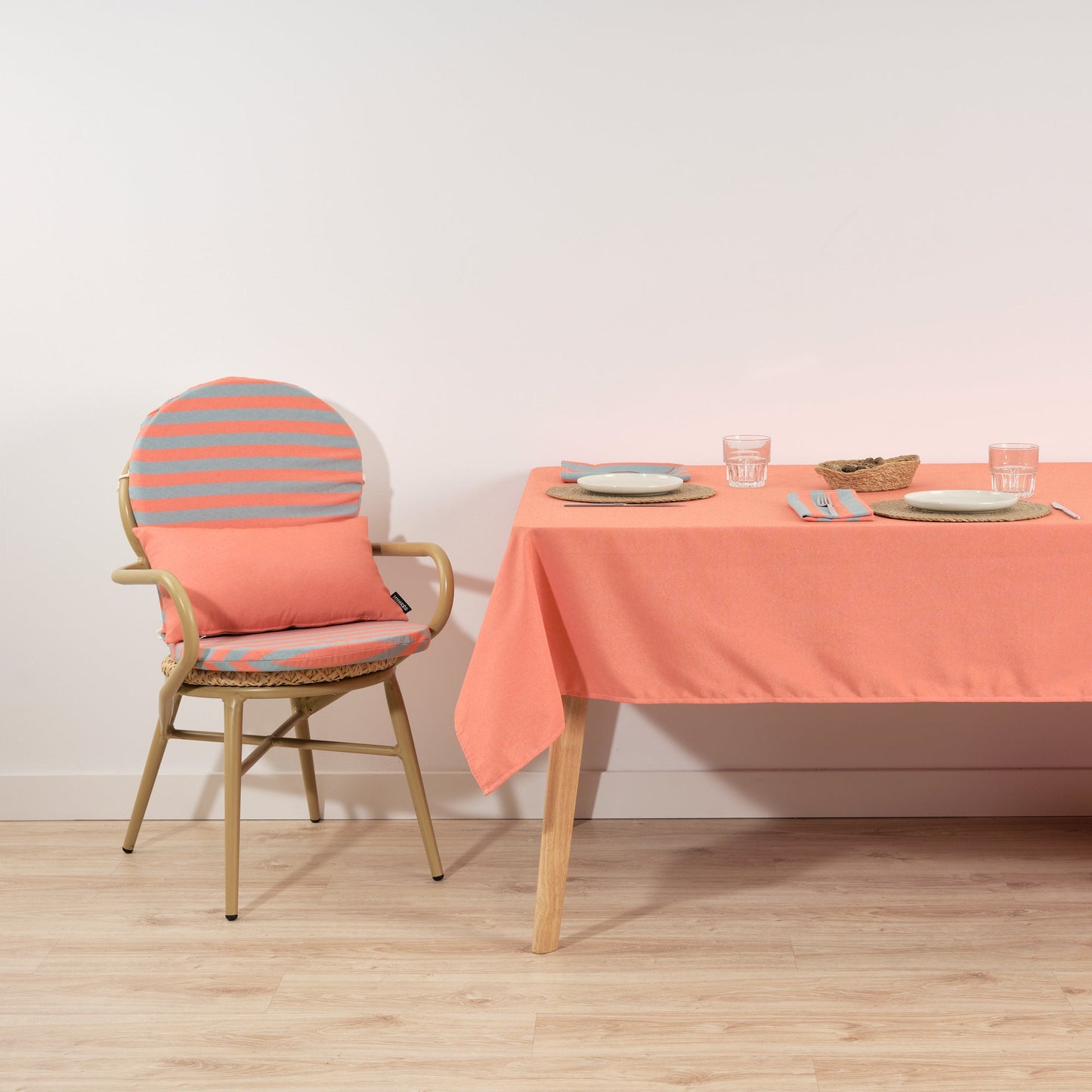 Mantel de tela jacquard Maglia Liso Naranja