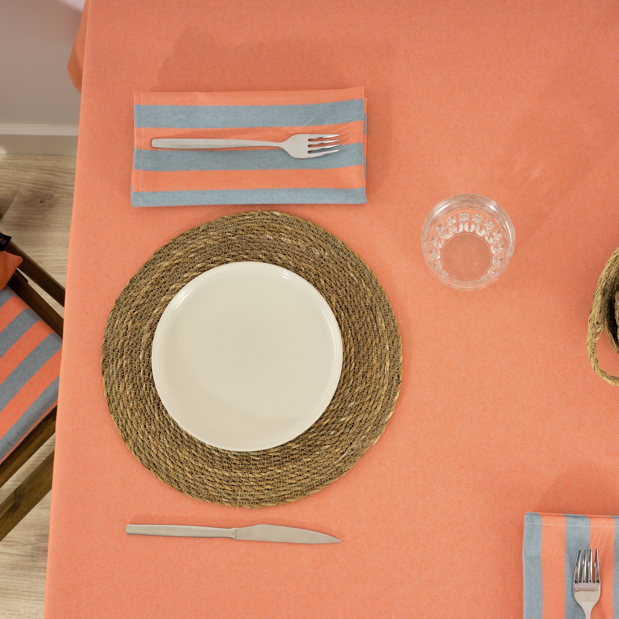 Nappe en tissu jacquard Maglia Lisse Orange