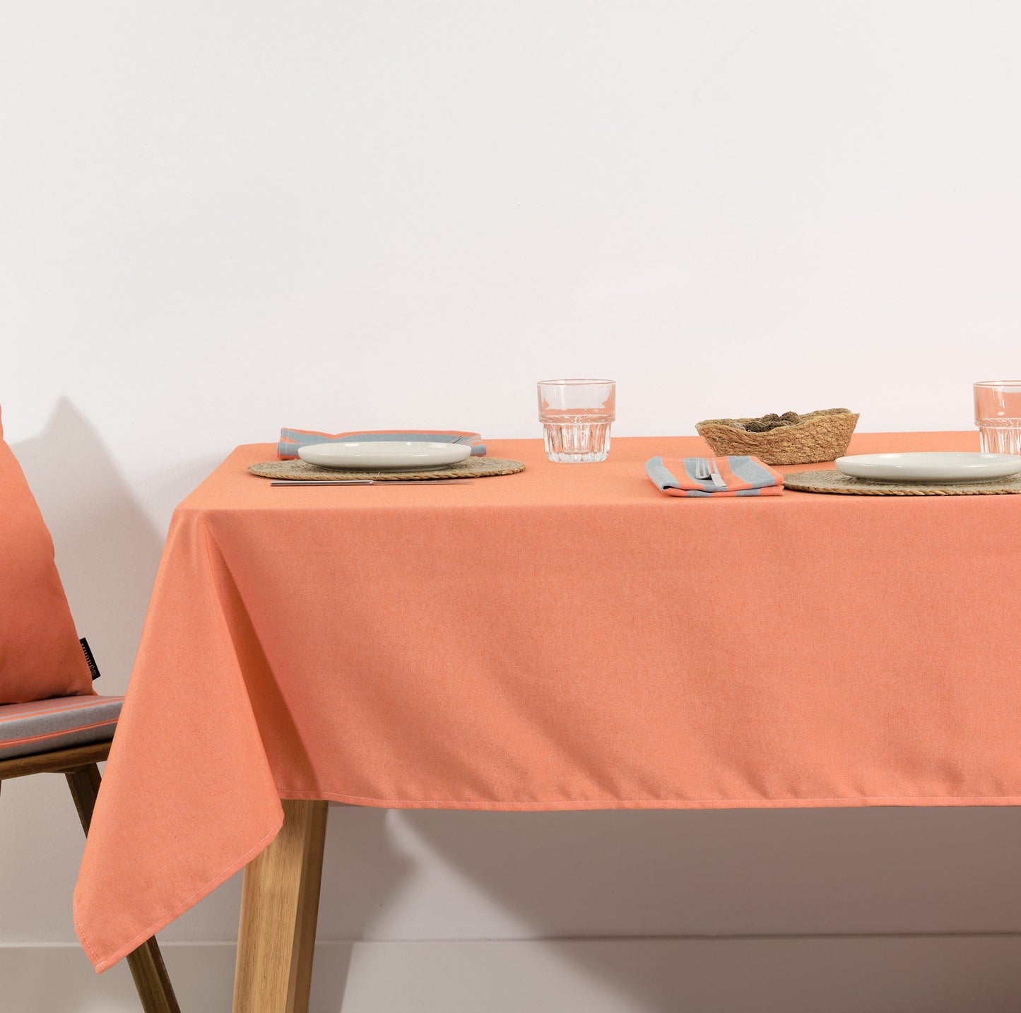 Mantel de tela jacquard Maglia Liso Naranja