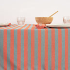 Nappe en tissu jacquard Maglia Stripe Orange et Aqua