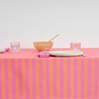 Nappe en tissu jacquard Maglia Stripe Fuchsia et Orange