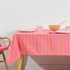 Nappe en tissu jacquard Maglia Stripe Fuchsia et Orange