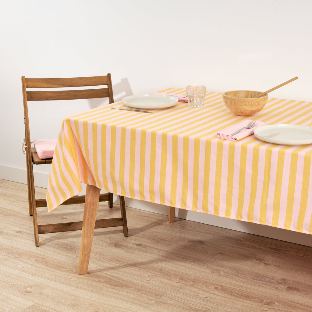 Nappe en tissu jacquard Maglia Stripe Rose et Bourgeon