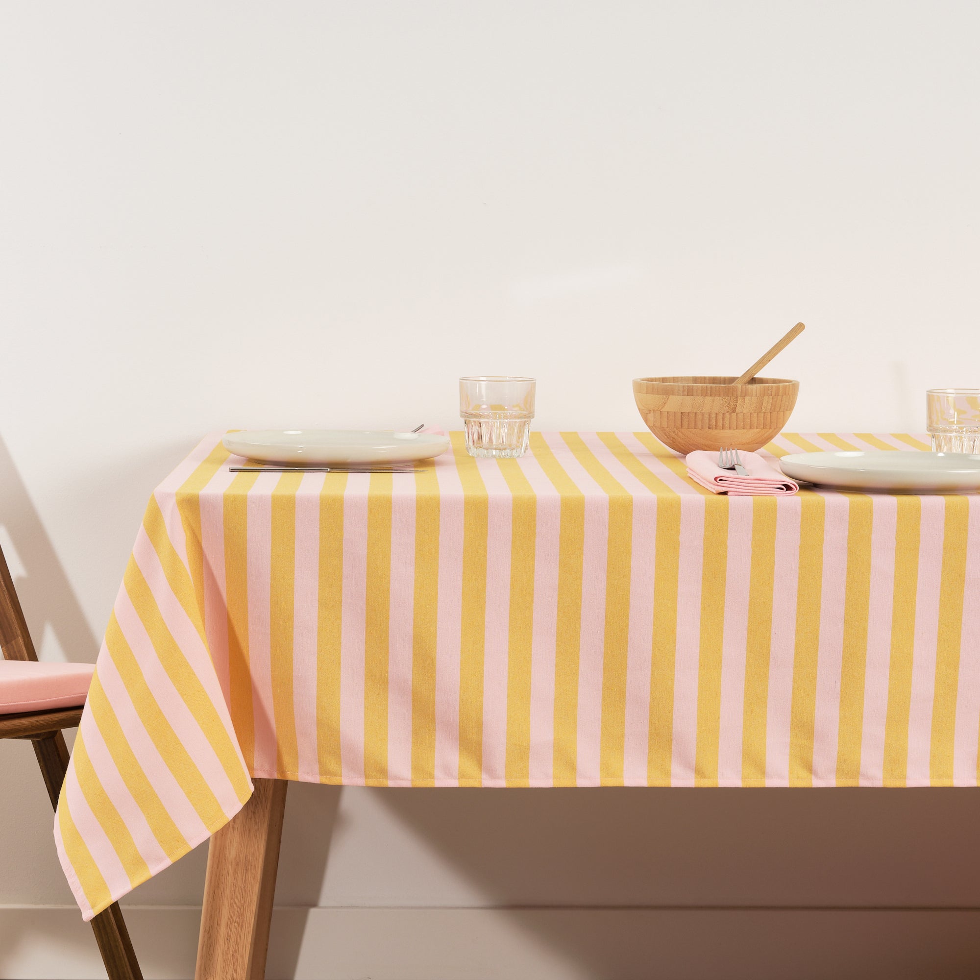 Nappe en tissu jacquard Maglia Stripe Rose et Bourgeon