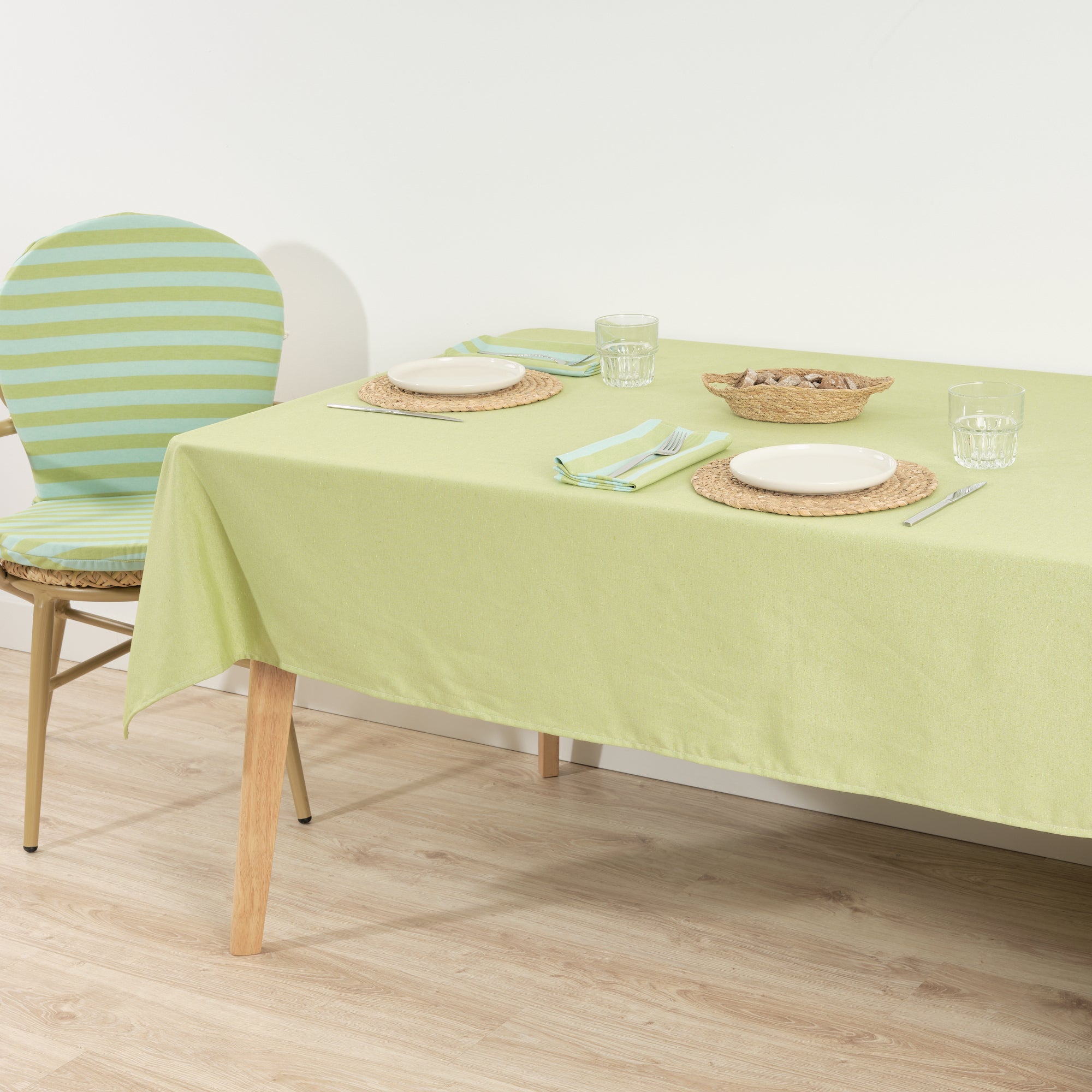 Nappe en tissu jacquard Maglia Uni Pistache