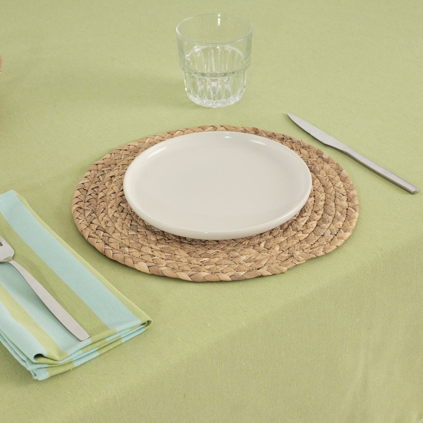 Mantel de tela jacquard Maglia Liso Pistacho