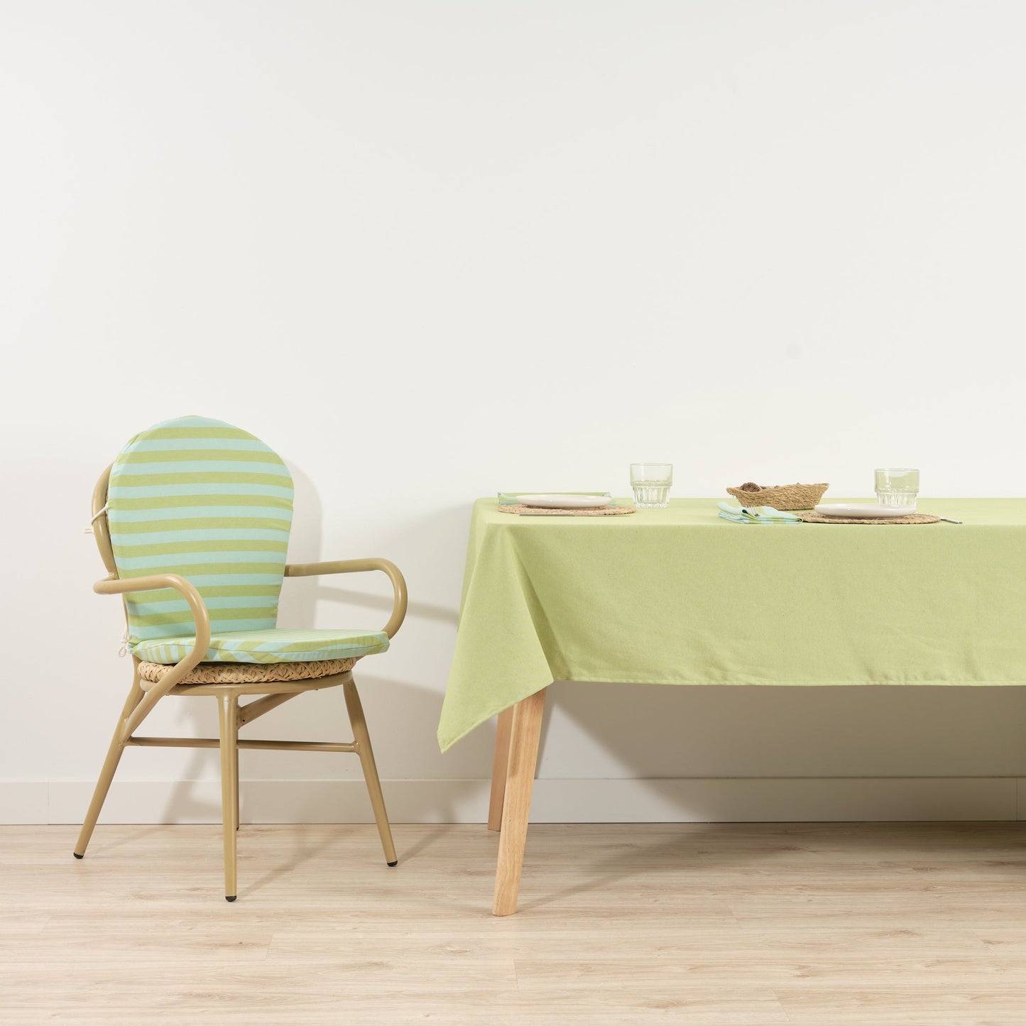 Mantel de tela jacquard Maglia Liso Pistacho
