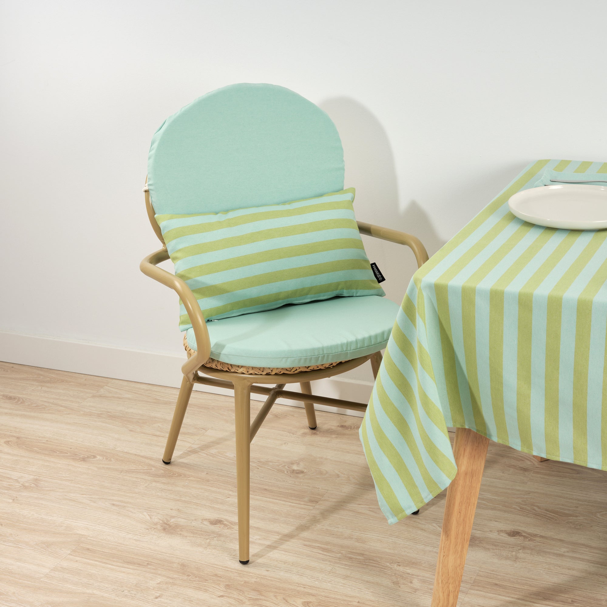 Maglia Stripe Cushion Cover Pistachio and Turquoise 30x50 cm