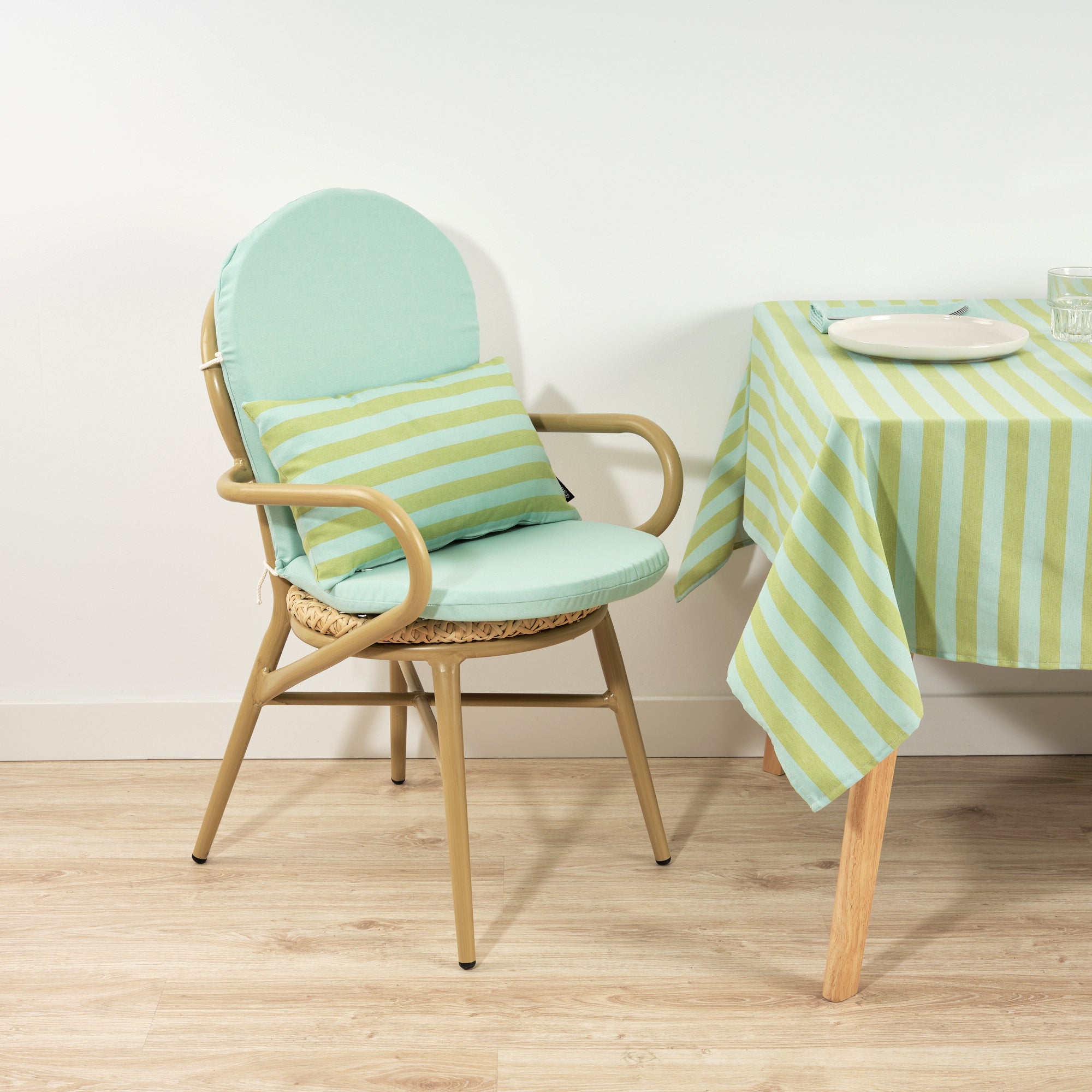 Maglia Stripe Cushion Cover Pistachio and Turquoise 30x50 cm