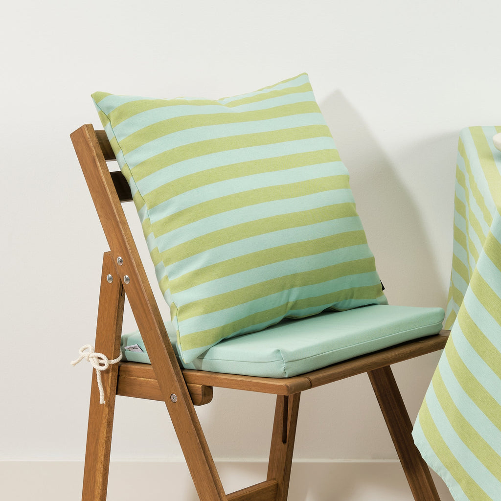 Maglia Stripe Cushion Cover Pistachio and Turquoise 50x50 cm