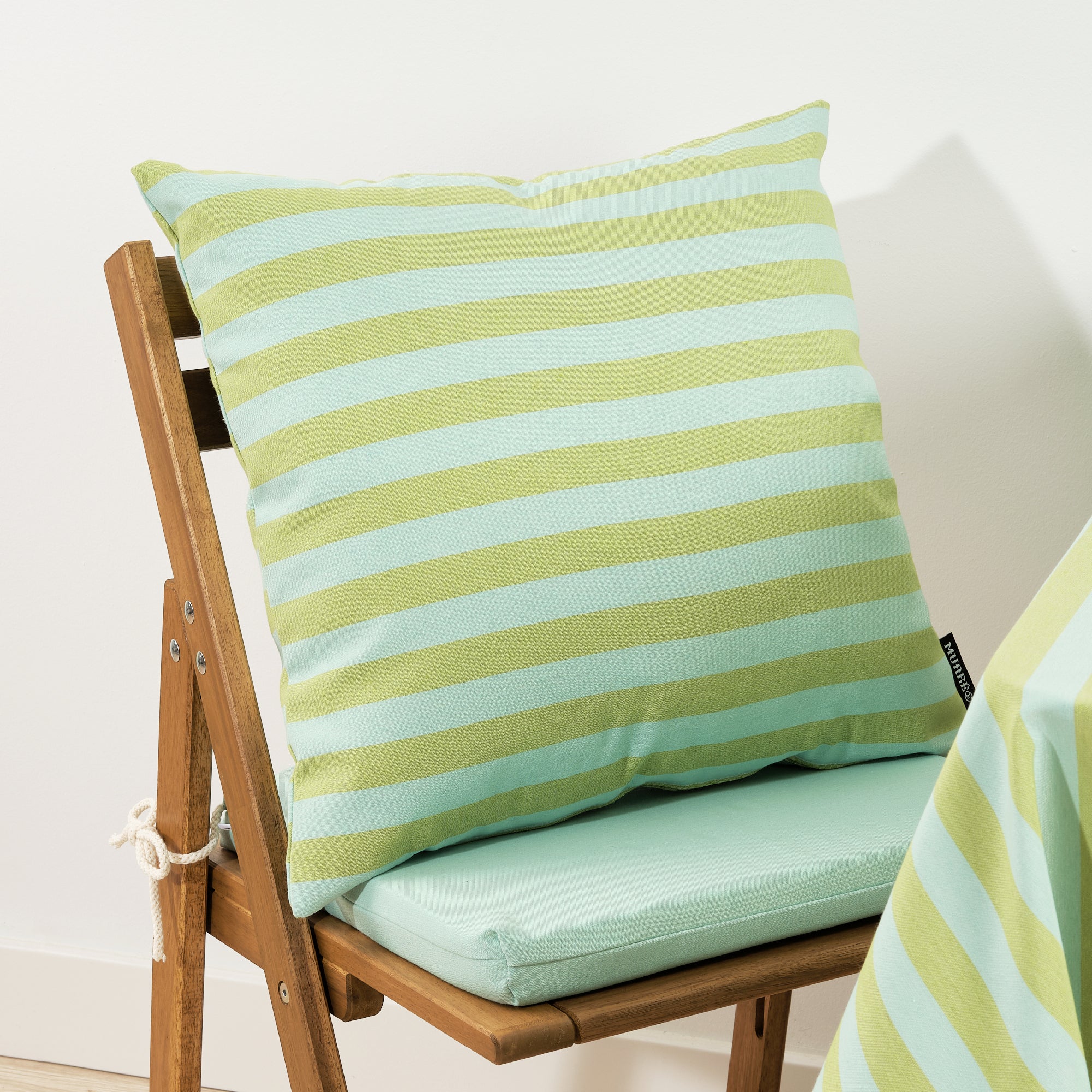 Maglia Stripe Cushion Cover Pistachio and Turquoise 50x50 cm
