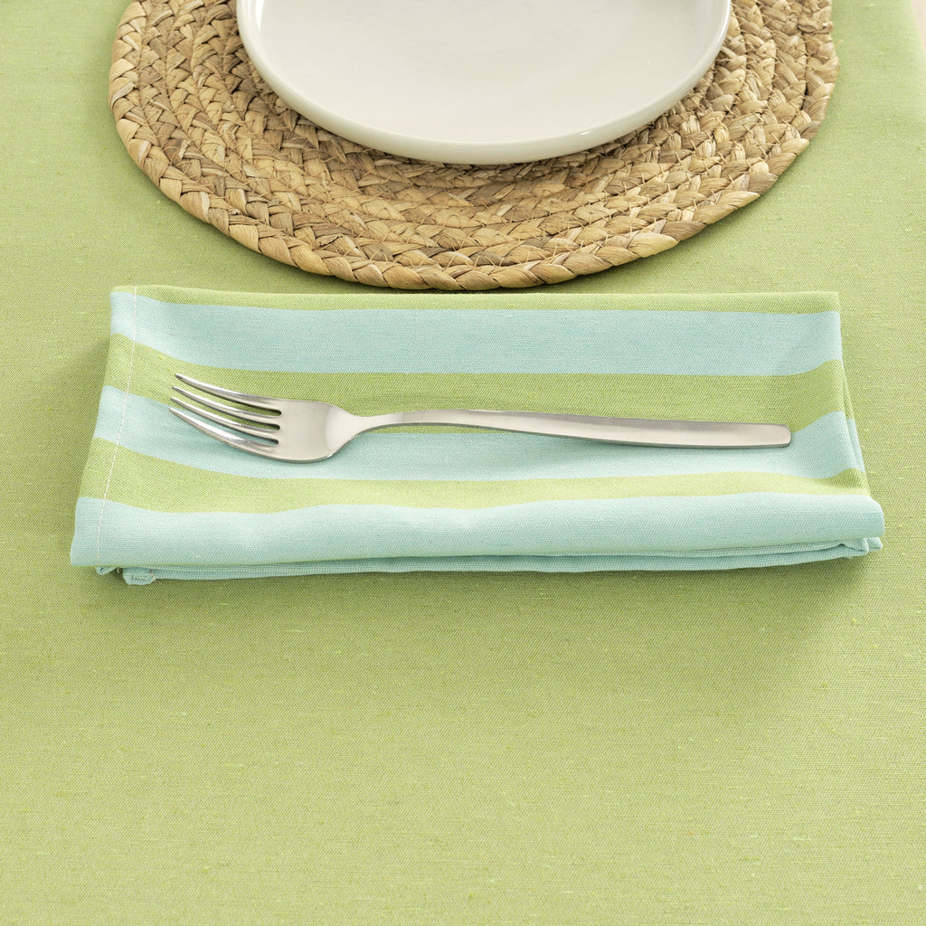 Lot de 2 serviettes Maglia Stripe Pistache et Turquoise 45x45 cm