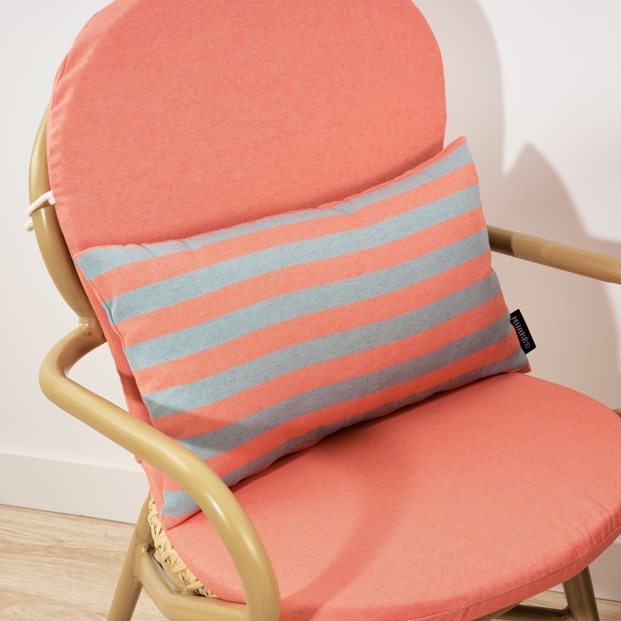 Maglia Orange and Aqua Stripe Cushion Cover 30x50 cm