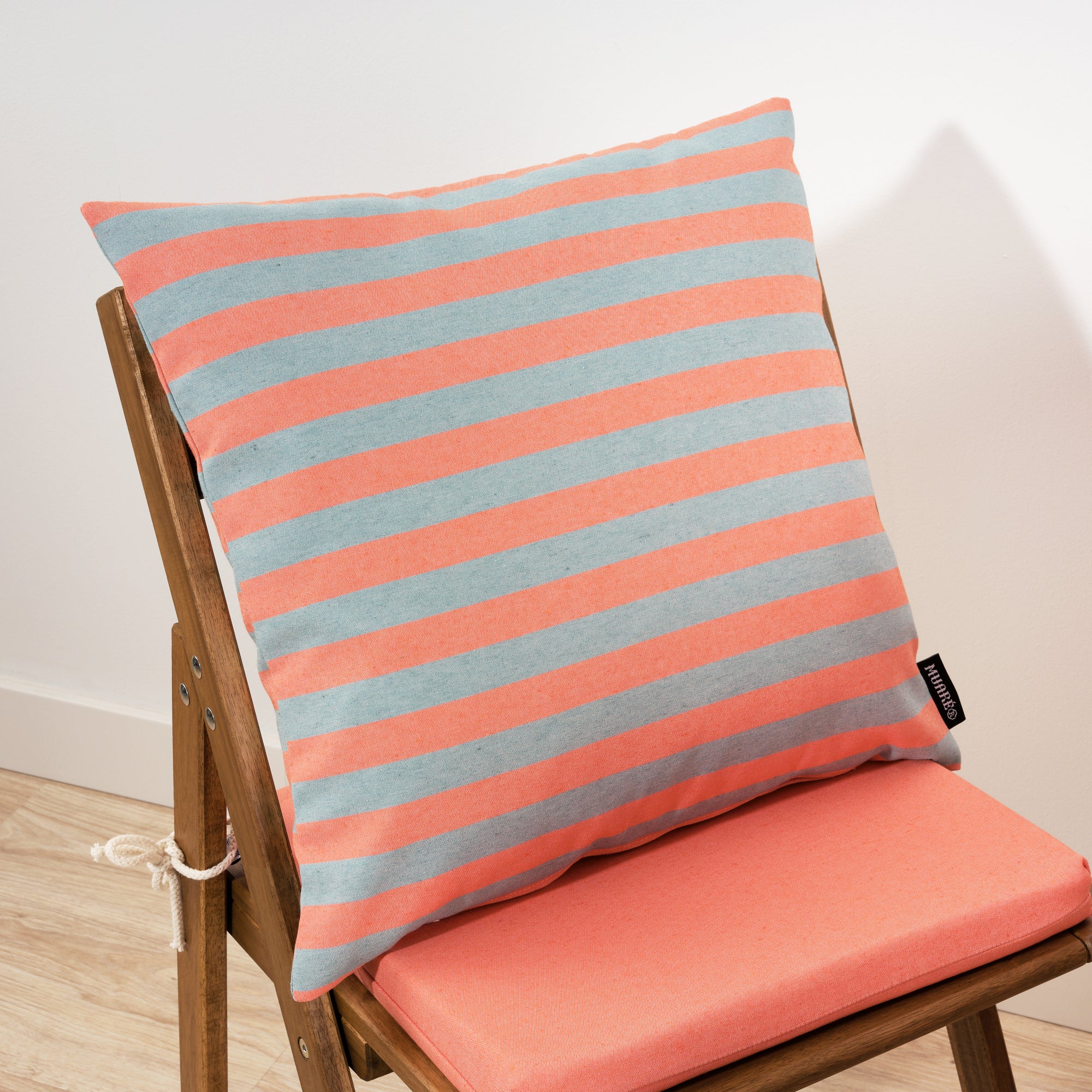 Maglia Orange and Aqua Stripe Cushion Cover 50x50 cm