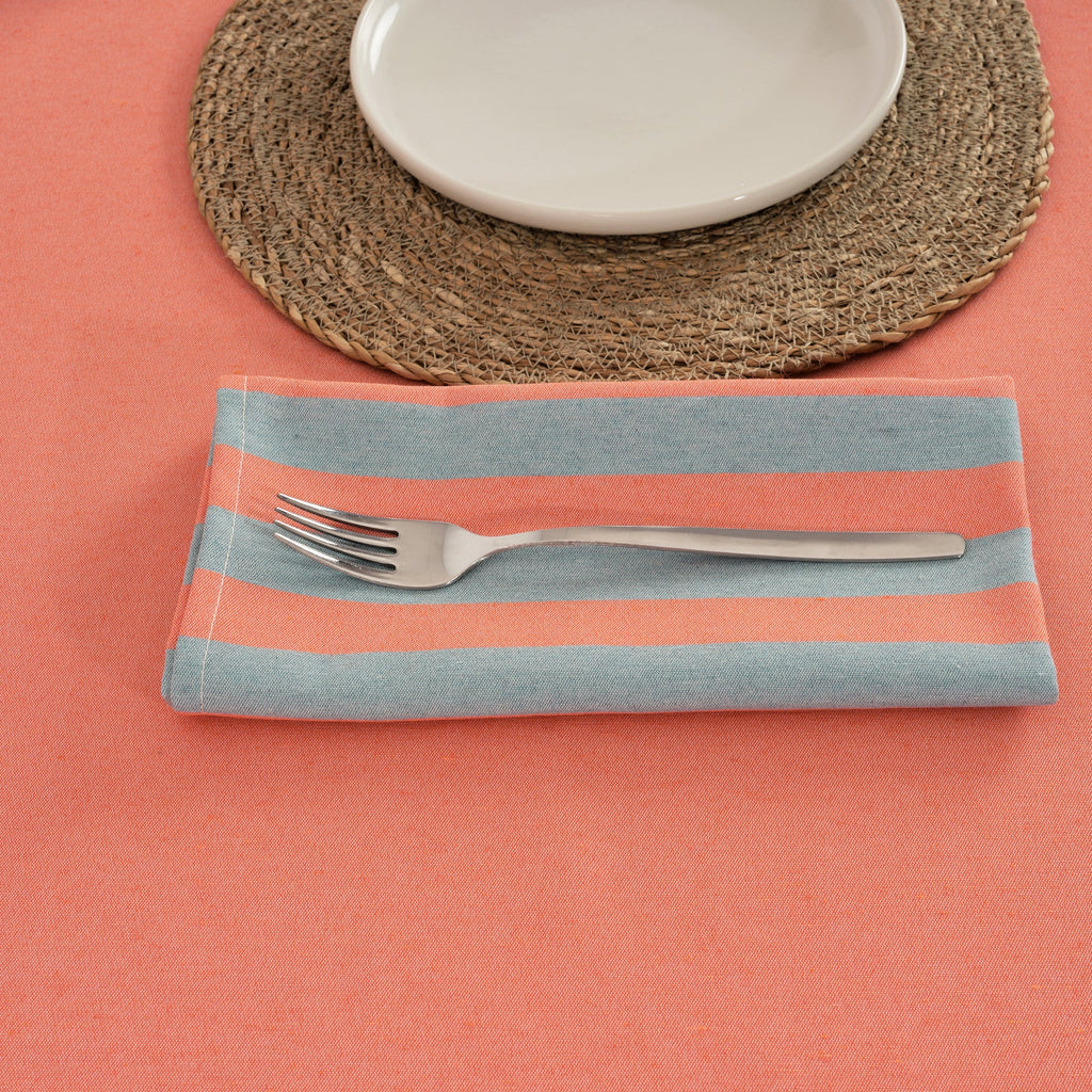 Pack of 2 napkins Maglia Stripe Orange and Water 45x45 cm