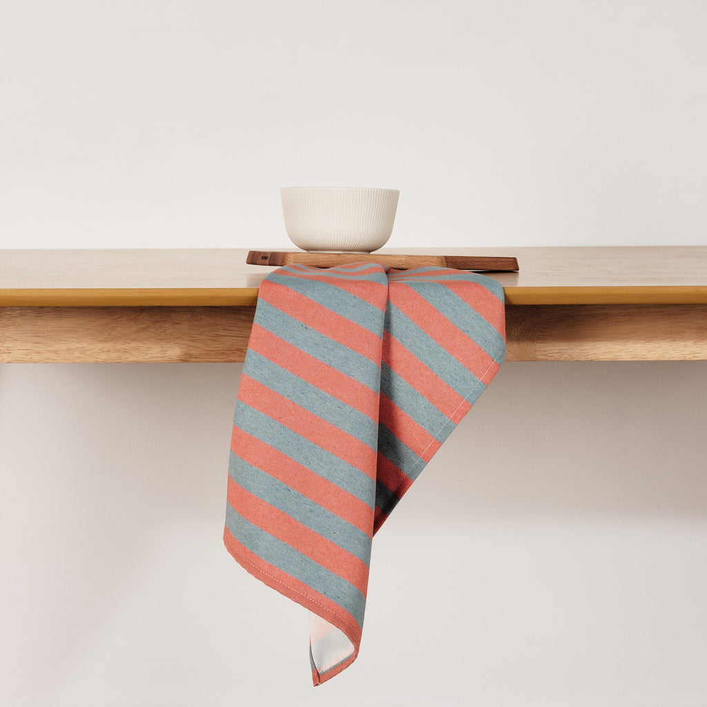 Maglia Kitchen Towel Orange and Aqua Stripe 45x70 cm