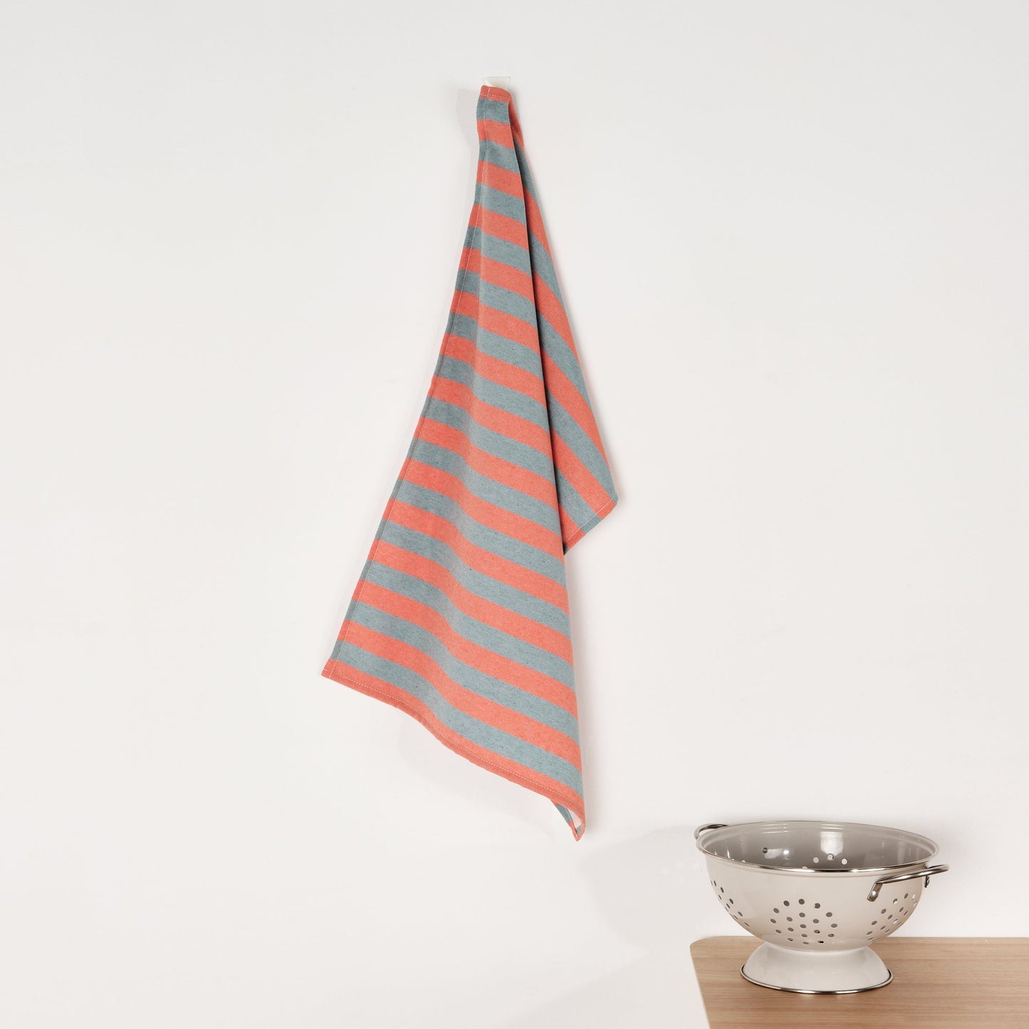 Paño de cocina Maglia Raya Naranja y Agua 45x70 cm