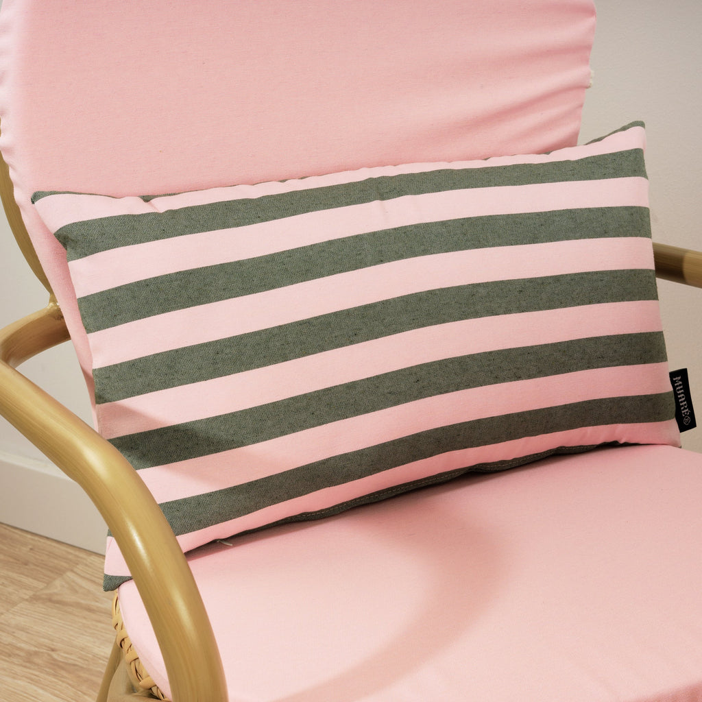 Maglia Cushion Cover Pink and Moss Stripe 30x50 cm