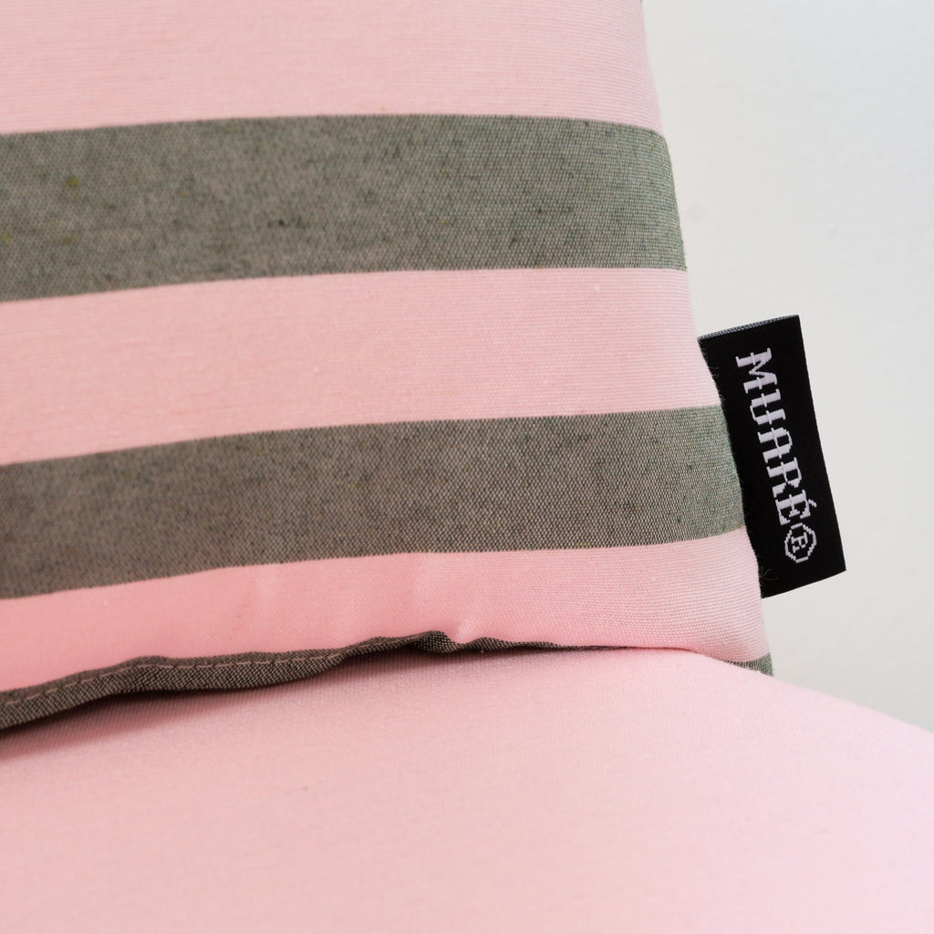 Maglia Cushion Cover Pink and Moss Stripe 30x50 cm