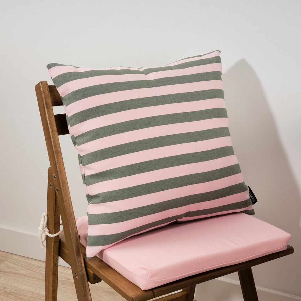 Maglia cushion cover Pink and Moss Stripe 50x50 cm