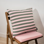 Maglia cushion cover Pink and Moss Stripe 50x50 cm