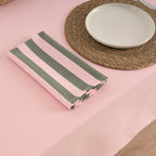Lot de 2 serviettes Maglia Stripe Rose et Mousse 45x45 cm