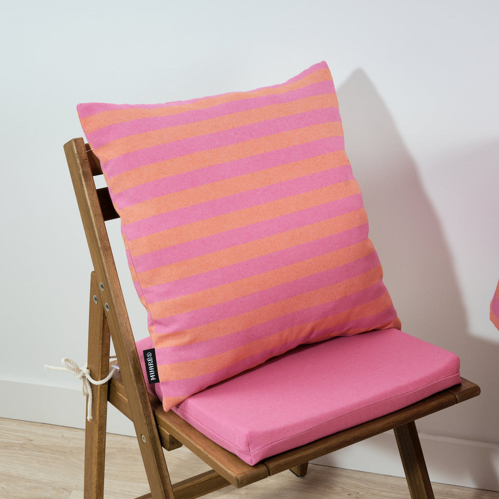 Maglia Fuchsia and Orange Stripe Cushion Cover 50x50 cm