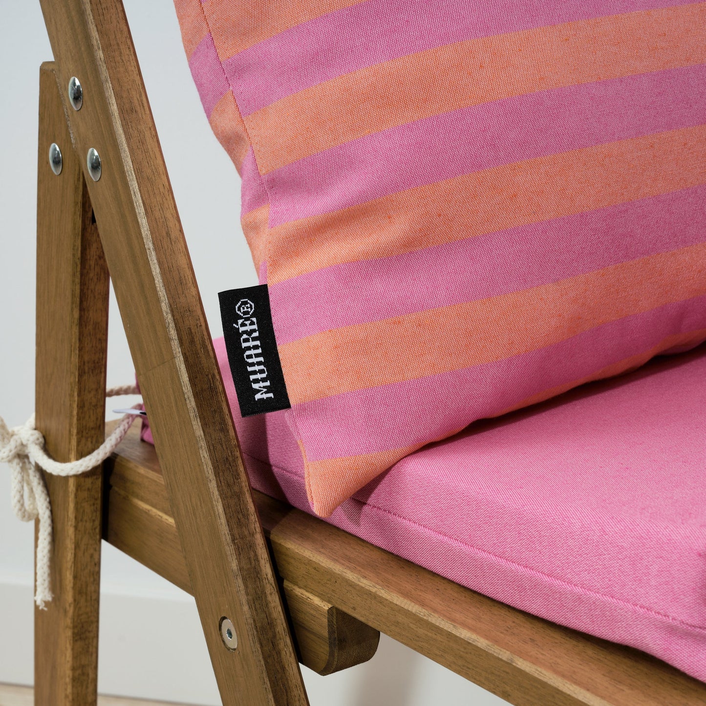 Housse de coussin Maglia Stripe Fuchsia et Orange 50x50 cm