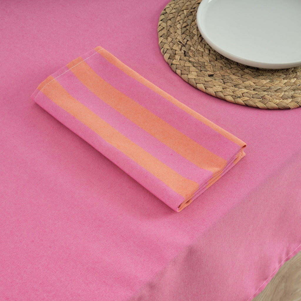 Lot de 2 serviettes Maglia Stripe Fuchsia et Orange 45x45 cm