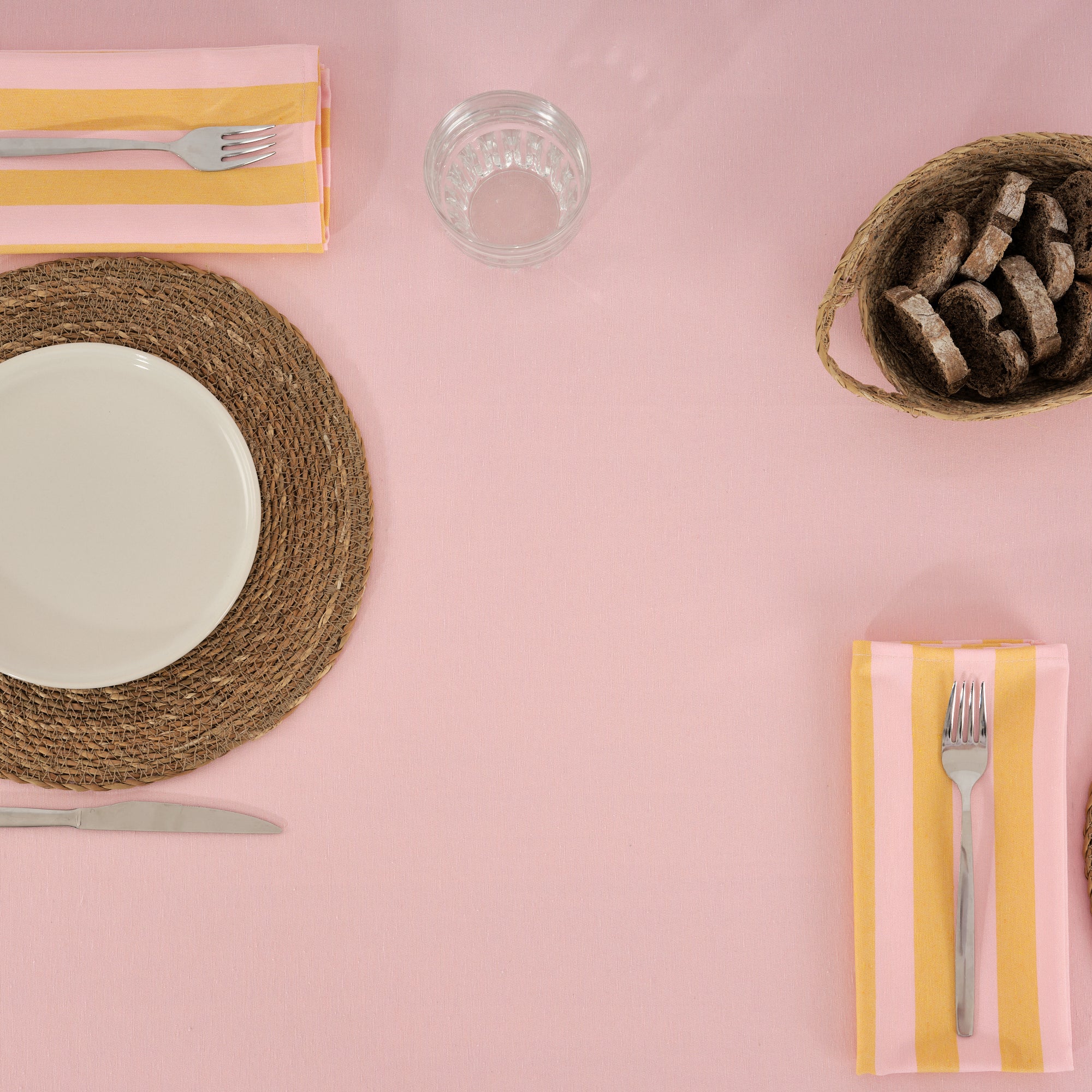 Lot de 2 serviettes Maglia Pink Stripe et Yema 45x45 cm