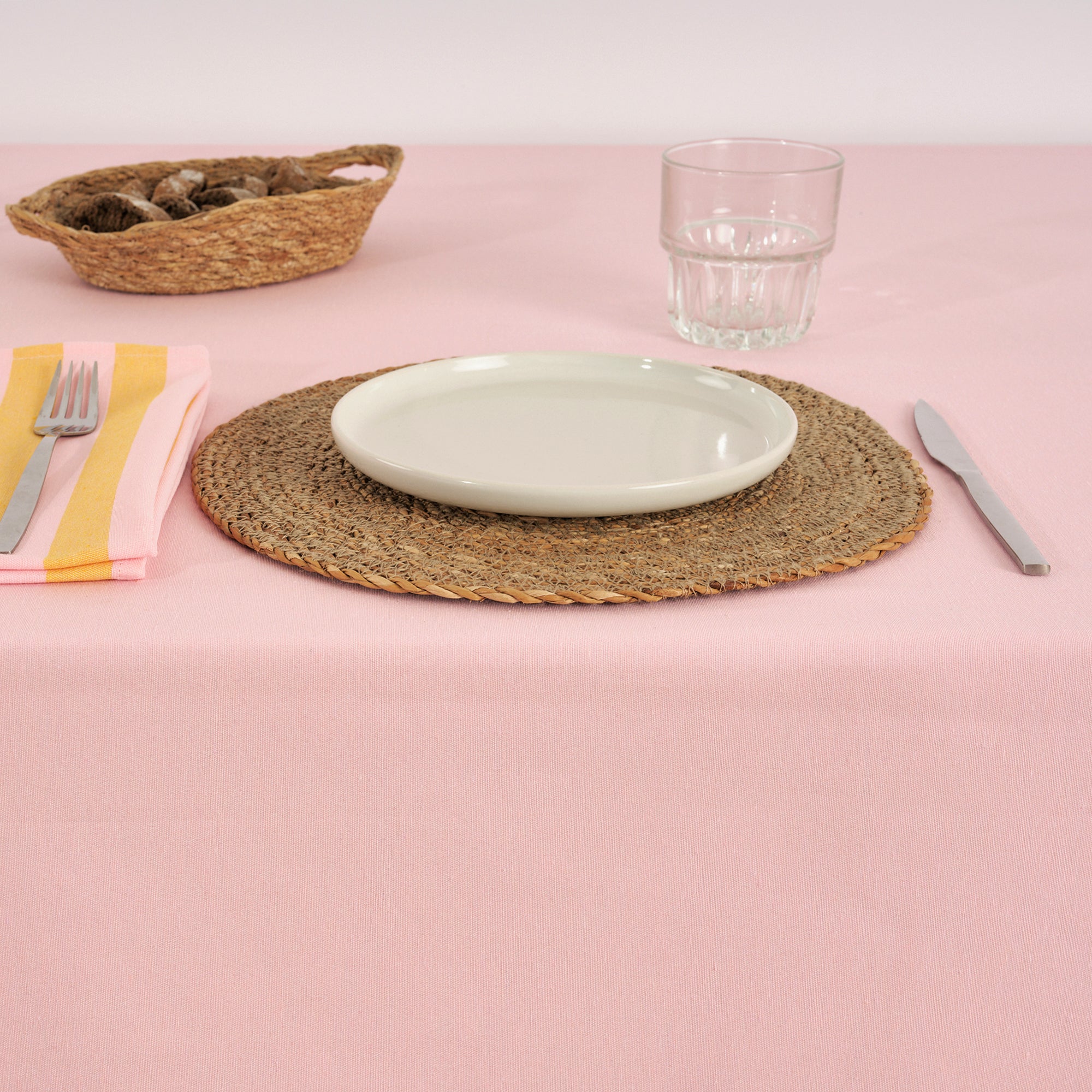 Lot de 2 serviettes Maglia Pink Stripe et Yema 45x45 cm