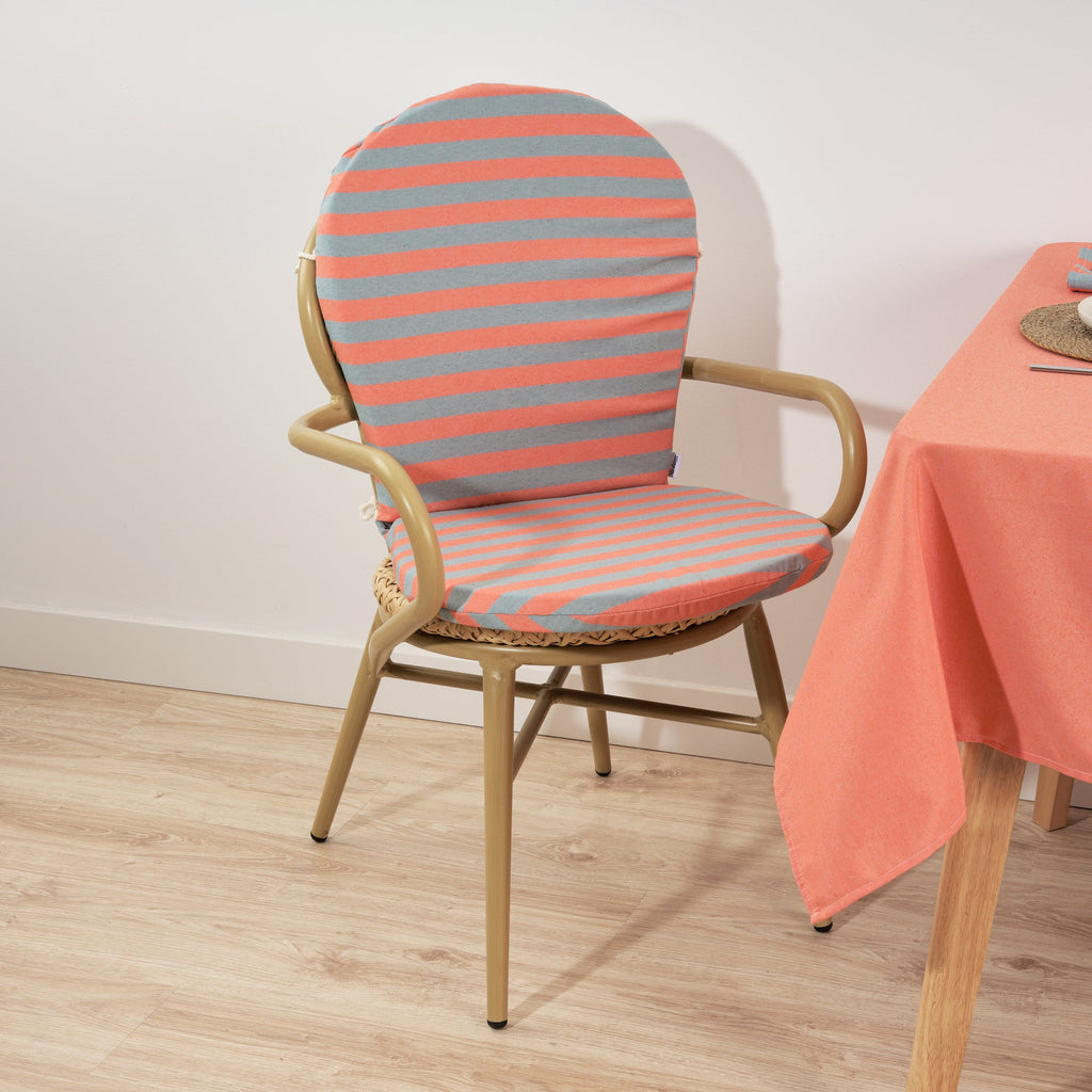 Maglia Orange and Aqua Stripe Outdoor Chair Cushion 48x90 cm