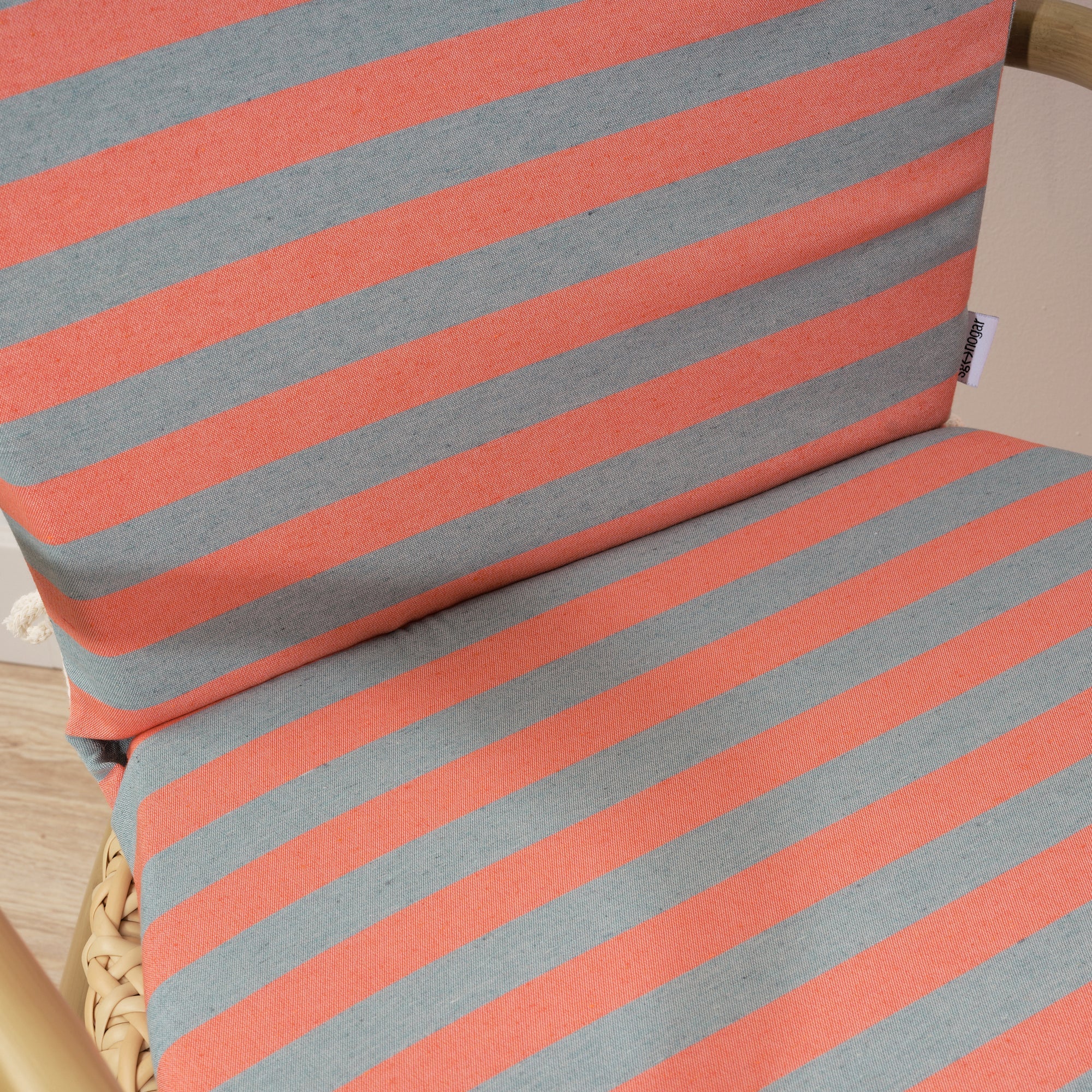 Maglia Orange and Aqua Stripe Outdoor Chair Cushion 48x90 cm