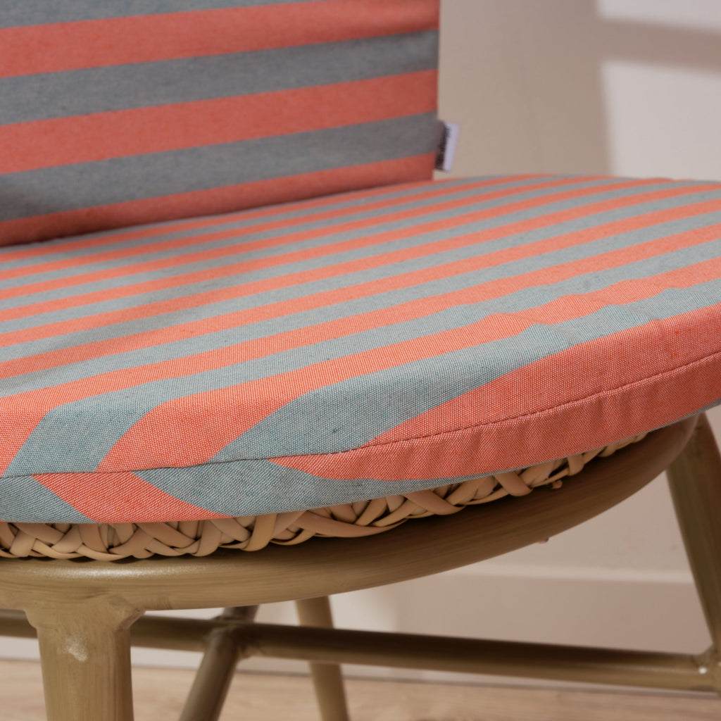 Maglia Orange and Aqua Stripe Outdoor Chair Cushion 48x90 cm