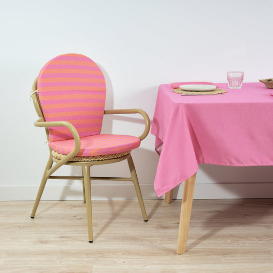 Cojín para silla de exterior Maglia Raya Fucsia y Naranja 48x90 cm