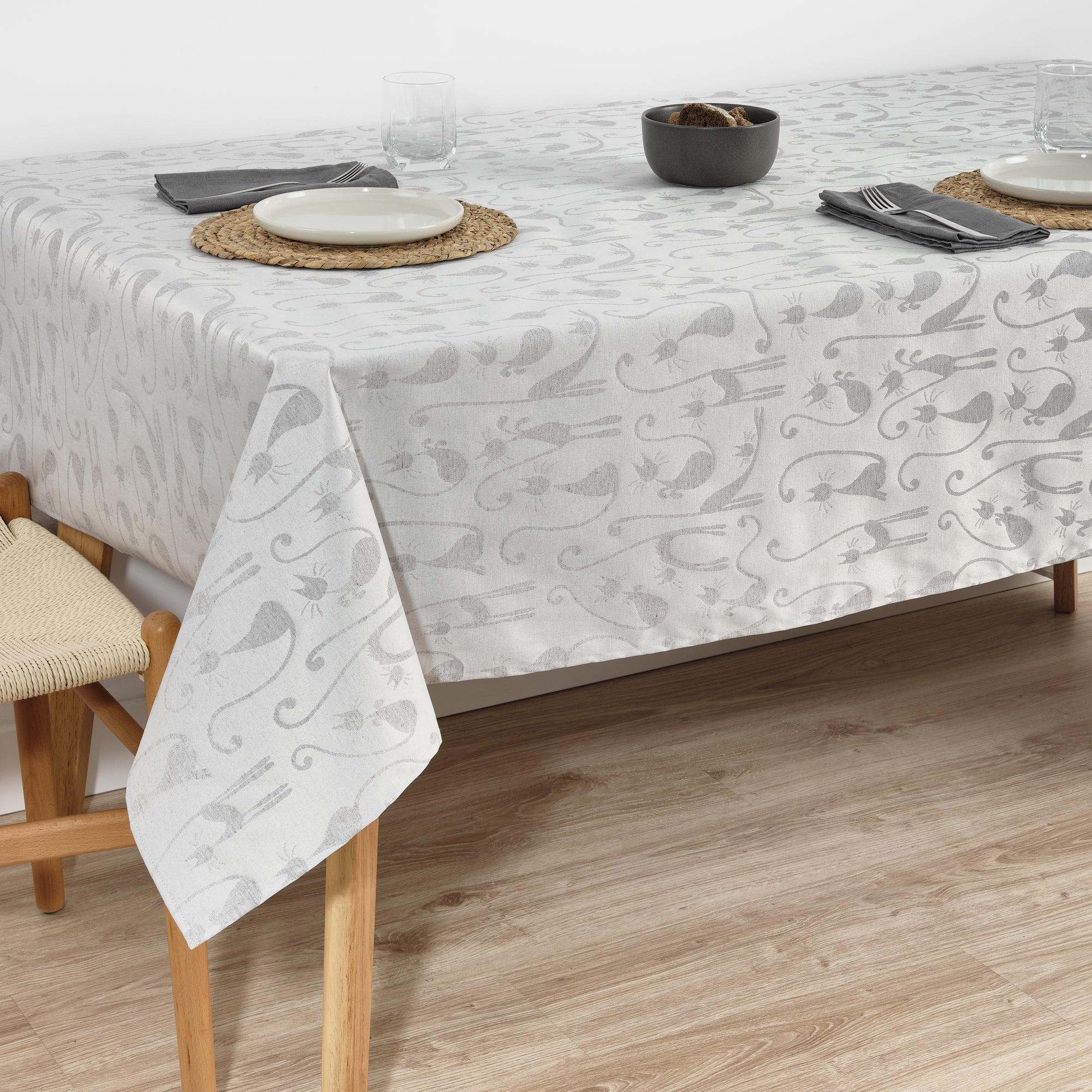 Nappe antitache jacquard acacia 2342 Alma Gris