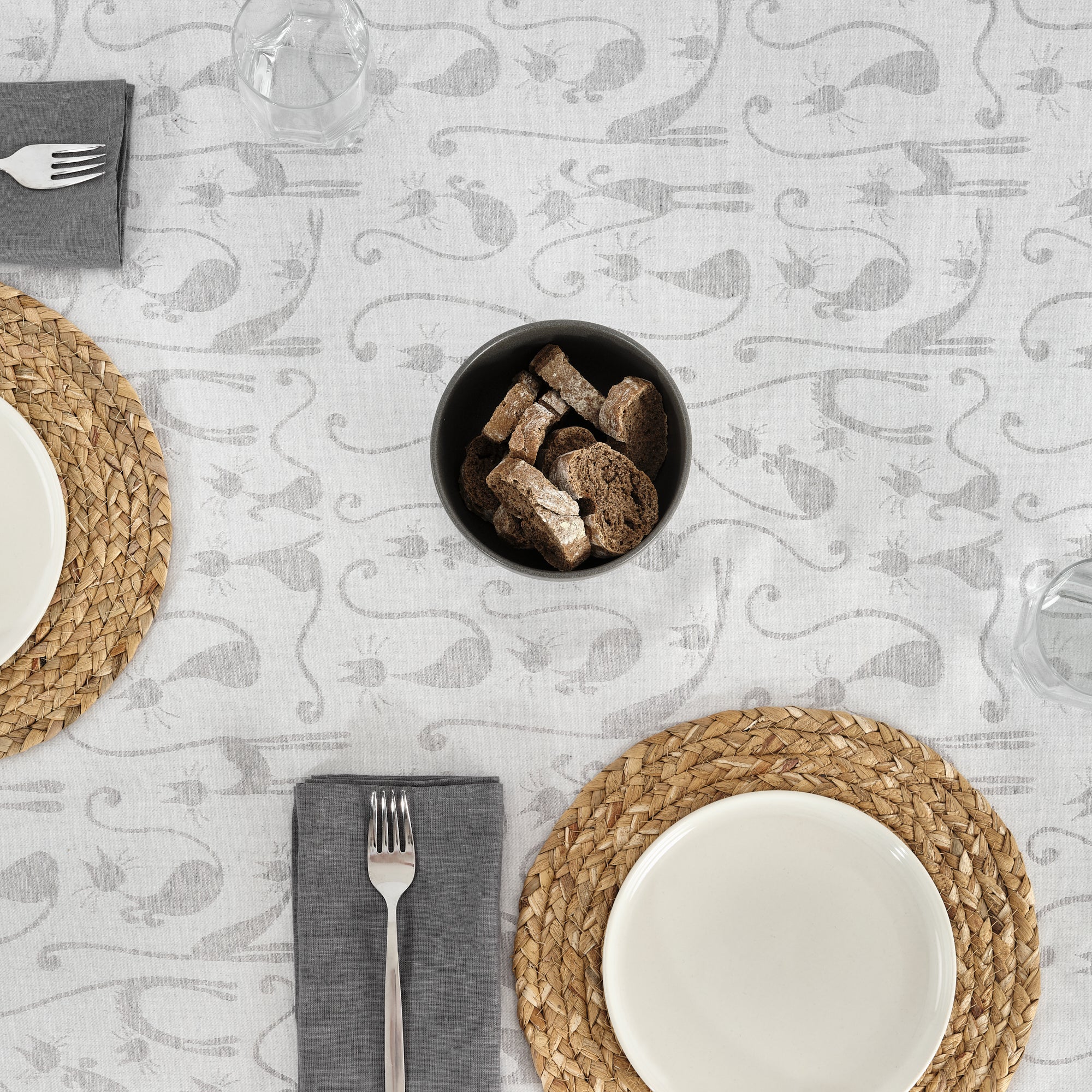 Nappe antitache jacquard acacia 2342 Alma Gris